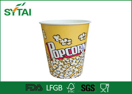Çin Tek kullanımlık kağıt Popcorn Kovalar / Biyobozunur Kağıt Popcorn Bardaklar Çok Renkli Tedarikçi