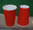Kırmızı PE Kapaklar 500ml ile Kağıt Dalgalanma Kağıt Bardaklar Yalıtımlı Kahve Bardak Kaplı Tedarikçi